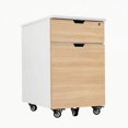 thumbnail image 1 of Desky Wooden Minimal Filing Cabinet - White / Sublime Teak Laminate, 1 of 10