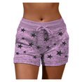 thumbnail image 1 of Women Soft And Comfy Activewear Starts Print Shorts With Pockets And  Drawstring, 1 of 6