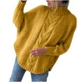 thumbnail image 2 of EGNMCR Chandail à Col Roulé pour Femmes, Chandails pour Femmes Chandail pour Femmes et Hiver Nouveau Ample à Manches de Poupée Chandail Tricoté Uni Demi-Col Roulé Chandail pour Femmes, 2 of 5