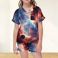 thumbnail image 2 of Luvoko Toddler Girls' Short Sleeved Shorts Pajama Set With Star Elment Print For, 2 of 4