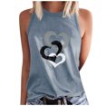 thumbnail image 1 of Timegard Camisoles pour Femmes Col Rond Imprimé Cœur Sans Manches Confortables Décontractées Amples Chemises Hauts Blouse, 1 of 5
