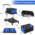 thumbnail image 3 of Bingirl Chariot Pliable avec Roues Utilitaire Pliant Robuste 2 Couches Chariots Utilitaires pour Épicerie Sports Jardin Magasinage Camping Grande Capacité de Stockage Extérieur jusqu'à 200 Lbs, 3 of 6