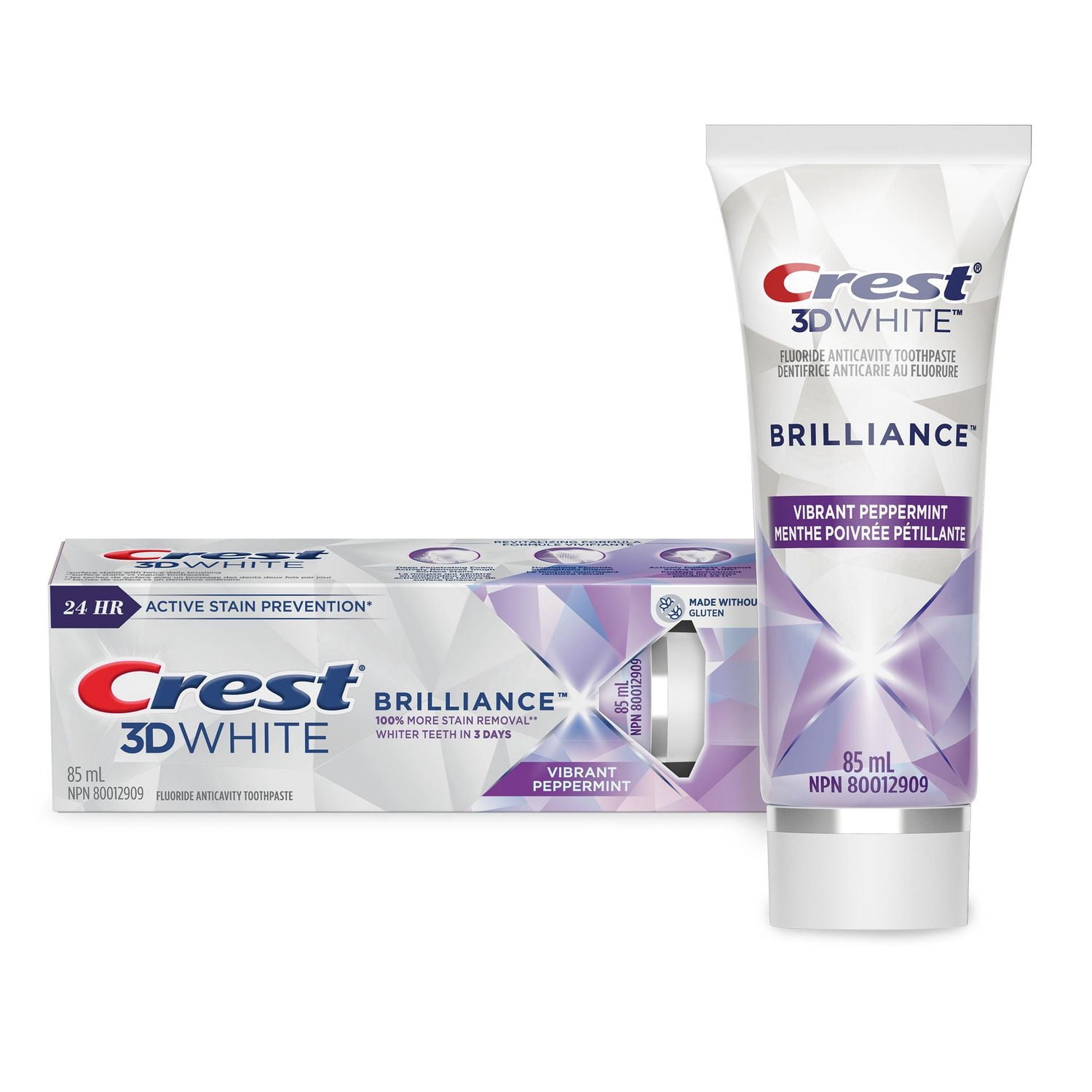 Crest 3D White Brillance Dentifrice Menthe Poivrée Pétillante 85ml