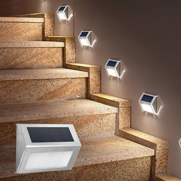 Dvkptbk Solar Wall Light Outdoor Wall Lights Stair Step Lights Stainless Steel Solar Lights Garden Wall Lights Warm White Lights Automatic Open and Close Decorative Lights 2Pcs Lighting & Ceiling