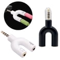 thumbnail image 1 of 2 in 1 3.5mm Male to Female Jack Microphone Audio Splitter Converter Adapter, 1 of 8