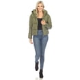 thumbnail image 4 of White Mark Women's Zip Hooded Puffer Jacket with Pockets, 4 of 7