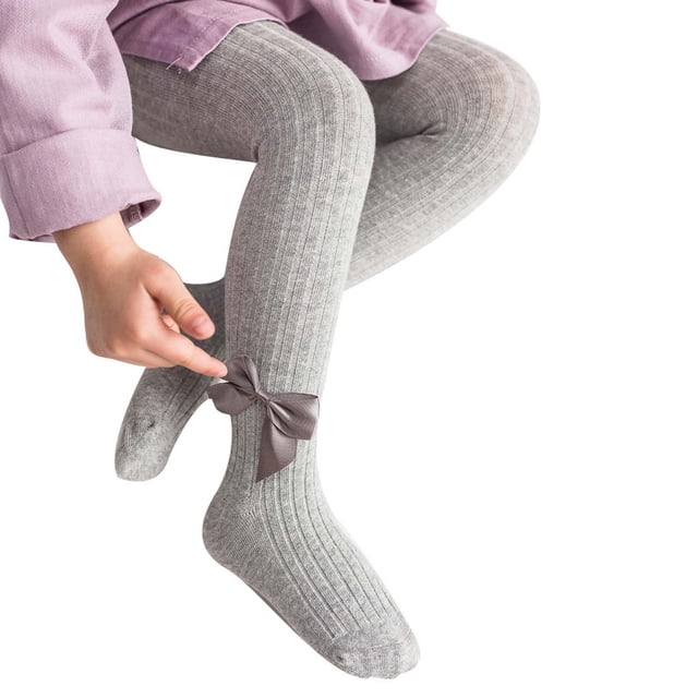 DPTALR Tout-Petit Bébé Enfant Fille Bas Nœud-Bouclestocking Unis Chauds Panty Hose Pantalons Trousers