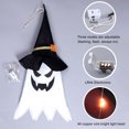 thumbnail image 2 of Mistaha 5PCS Halloween Witch Hat Hanging Light Ghost Wizard Hat Shaped LED Ghost Lamp Battery-Powered, 2 of 8