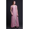 thumbnail image 3 of Bimba Robe Longue Florale pour Femme, Fête, Col en V, Fente avant, Sans Manches, Maxi - Medium, 3 of 5