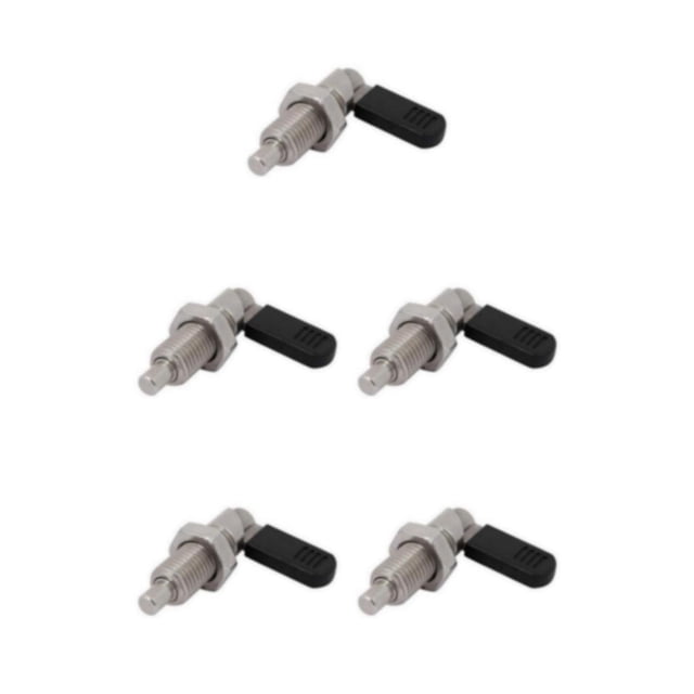 maskred Durable Stainless Steel L Type Indexing Plungers Fine Thread Locking Bolts Silver M16-10 5Set