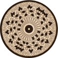 thumbnail image 1 of Ahgly Company Tapis Rond Lavable en Machine Intérieur Transitionnel Noir Brun, 5 Pieds Rond, 1 of 7