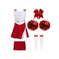 thumbnail image 1 of iiniim Tenues de Cheerleader pour Filles Enfants Uniformes de Cheerleading pour Filles du Secondaire Robe de Danse à Paillettes avec Pompons A Rouge 10, 1 of 5