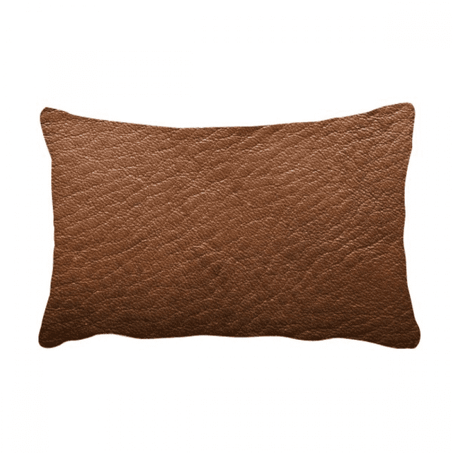 Housse de Coussin Lombaire en Cuir Brun pour Décoration Intérieure