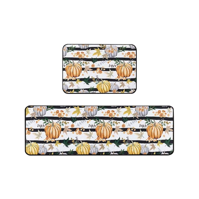Rbaofujie 2 Pcs Kitchen Rugs and Mats for Floor Non-Slip Backing Mat Kitchen Decor Kitchen Rug Decor 16x24in+16x48in Halloween Decorations Outdoor