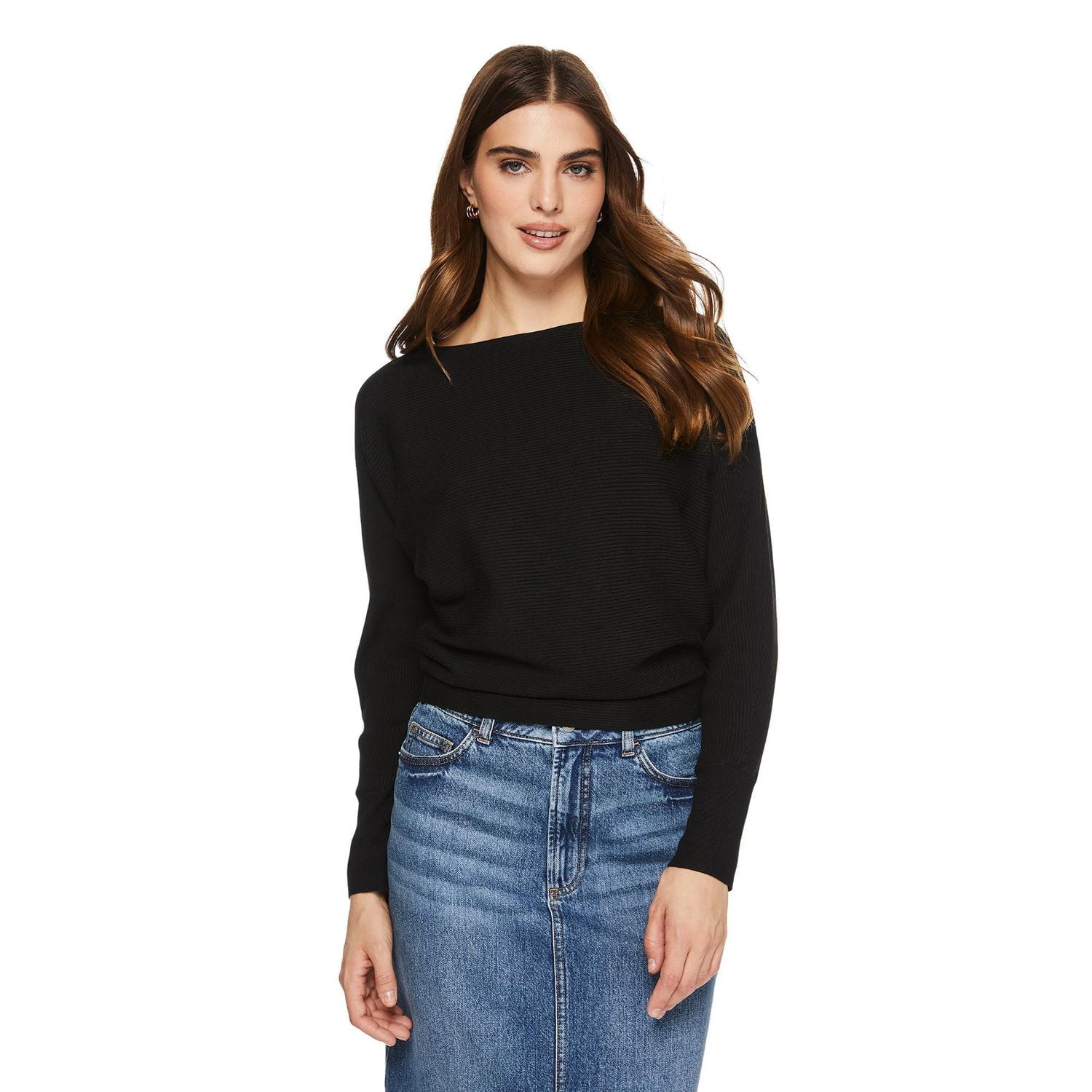 George Women's Ribbed Dolman Sweater