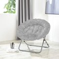 thumbnail image 2 of Urban Shop Micromink Oversized Moon Chair, Grey, 2 of 2