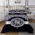 thumbnail image 1 of Erosebridal Retro Compass Bedspread Sets Queen Size, Nautical Theme Bed Set, 3pcs, 1 of 5