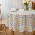 thumbnail image 2 of Nappe de Printemps à Carreaux Vichy Verts de Pâques Ronde 60 Pouces - Rose Vert Bleu Blanc Pastel à Carreaux Plaid Nappe 60 Pouces Nappe en Polyester Housse de Table Réutilisable Résistante à l'Eau pour Décor de la Saint-Valentin Printanière, 2 of 6
