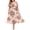 Pink, variant on LOVZFMLL Plus Size Fashion Women Floral Printed V-Neck Short Sleeve Casual Dress Pink 3XL
