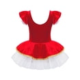 thumbnail image 2 of iiniim Enfants Filles Manches à Volants Robe Tutu de Ballet Justaucorps Halloween Noël Costumes de Danse Robe Rouge 6, 2 of 7