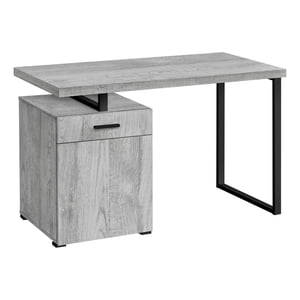 Monarch Specialties Bureau d'ordinateur, Bureau à la maison, Ordinateur portable, Gauche, Installation droite, Tiroirs de rangement, 48"l, Travail, Métal, Stratifié, Gris, Noir, Contemporain, Moderne
