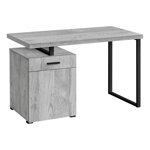 Monarch Specialties Computer Desk, Home Office, Laptop, Left, Right Set-up, Storage Drawers, 48"l, Work, Metal, Laminate, Grey, Black, Contemporary, Modern