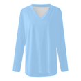 thumbnail image 5 of T-shirt à Manches Longues Col en V Uni pour Femmes, 5 of 5