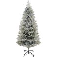 thumbnail image 1 of HOMCOM Sapin de Noël Artificiel Mince Floqué avec Extrémités de Branches Réalistes, 1 of 10