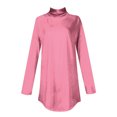 thumbnail image 4 of FAIWAD Women's Turtleneck Long Sleeve Tops Basic Layering Irregular U Hem Soft Underwear Tunic Tops, 4 of 4