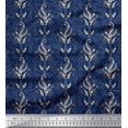 thumbnail image 1 of Soimoi Rayon Crepe Fabric Leaves Block Print Sewing Fabric Yard 46 Inch Wide, 1 of 5