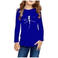 thumbnail image 2 of T-shirts à Manches Longues pour Filles, Col Rond, en Coton, Imprimé Libellule, T-Shirts Décontractés d'Automne et de Printemps, T-Shirts Graphiques Basiques pour Enfants (4 Ans, Bleu), 2 of 5