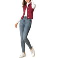thumbnail image 2 of INSPIRE CHIC Women's Washed Chest Flap Pockets Single Breasted Denim Vest, 2 of 6