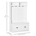 thumbnail image 3 of HOMCOM Hall Tree Shoe Storage Rack Bench for Hallway Corner White, 3 of 10