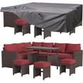 thumbnail image 1 of AECOJOY 7 Pieces Patio Furniture Set and Protection Cover PE Rattan Outdoor Dining Set Sectional Sofa Couch with Table Patio Conversation Set in Wine Red, 1 of 7