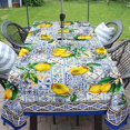 thumbnail image 2 of Waterproof Outdoor Tablecloth with Umbrella Hole for Rectangle Table 60x84inch Lemon Patio Table Cloth with Zipper, 2 of 5