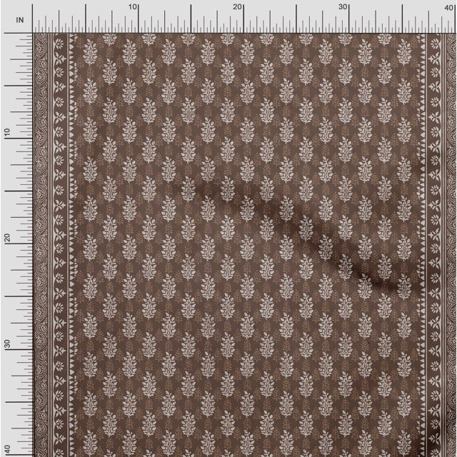 Soimoi Rayon Fabric Leaves Panel Print Fabric by Yard 42 Inch Wide