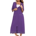 thumbnail image 3 of yievot Robe de Maison pour Femmes Longue à Fermeture Éclair devant Peignoirs Chemises de Nuit avec Poches Tenue d'Intérieur, 3 of 4