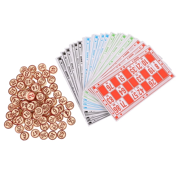 1 set of Bingo Game Chess Bingo Number Cards and Number Chess Pieces Game Props