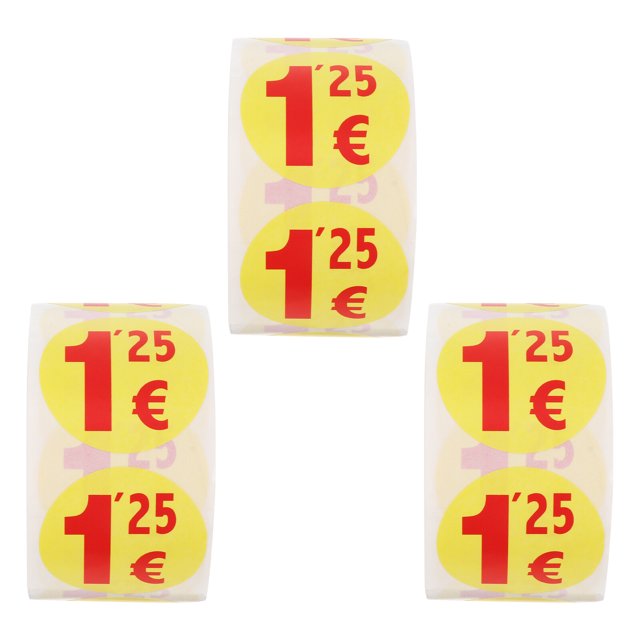 1500Pcs 1.25 Euro Price Stickers Price Labels Small Round Decal for Supermarket