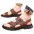 thumbnail image 1 of Mens Walking Sandals with Back Strap Arch Support Comfortable Plantar Fasciitis Sport Slides Beach Slippers, 1 of 8