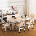 thumbnail image 1 of Eastvita Adjustable Table/Chairs Set/Toddler Desk with Graffiti Desktop/6 Seats, 1 of 4