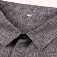 thumbnail image 2 of Men‘s Linen Casual Short Sleeve Shirts Button Down Summer Beach Shirt，M Light Blue, 2 of 5