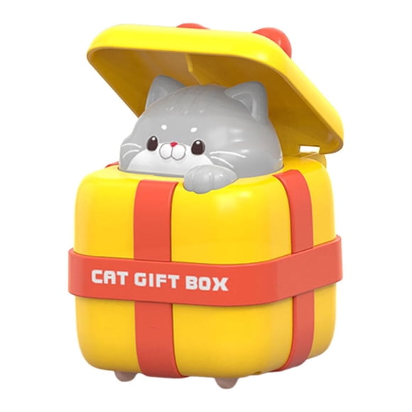 Bunblic Baby Truck Car Toy, Cat Vehicle Toys Cartoon Handheld Pull Back Cars, Press and Go Vehicle Toys for Party Favors Motor Skills yellow