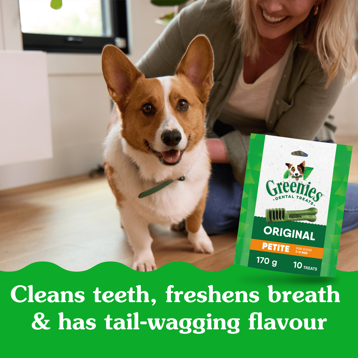 Gâteries dentaires naturelles pour chiens adultes Greenies Original PETIT format