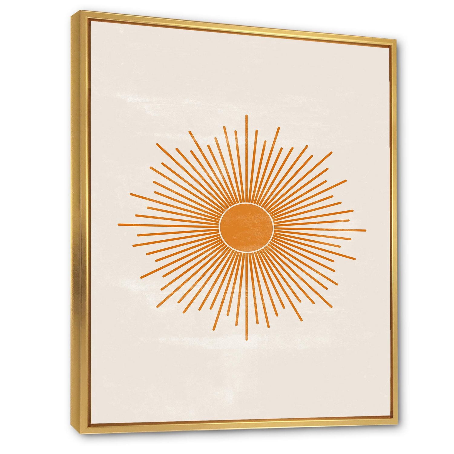 Designart Imprimé soleil orange II ART MURAL À CADRE FLOTT