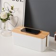 thumbnail image 4 of Decodeary Desk Box Organizer Cable Desk Storage Tough Clutters Box For Tough Cables White M, 4 of 6