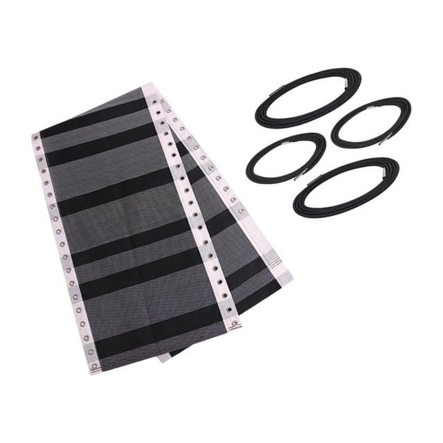 maskred recliner Replacement Fabric Waterproof Replacement Fabric Lawn Back Yard for Black Grey + Rope 160x43cm 1Set