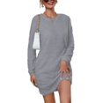 thumbnail image 1 of LUXUR Robe Chandail pour Femmes Chandail en Peluche Chandail à Manches Longues Mini Robes Ample en Molleton Gris Pâle 2TG, 1 of 4