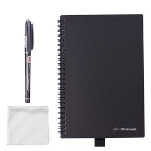 Notebook intelligent réutilisable et effaçable Couverture rigide Rédiger un carnet d'écriture A5 Taille 50 Pages avec Clou de stylo effaçable adapté pour bureau, école, étudiants, voyageurs