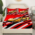 thumbnail image 3 of YST Race Car Bed Sheets Set Queen Size 4pcs, Racing Sports Printed Soft Sheet Set, Cool Speed Vehicles Kids Teens Bedding For Bedroom, Black Yellow Checkerboard Lightweight Bedding Set, 3 of 5